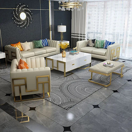 Microfiber Fabric Modern Lobby Luxury Exclusive Sof